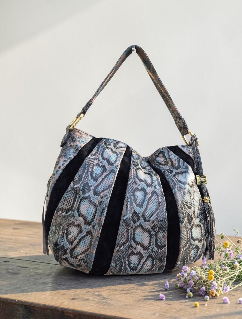 Aimee Kestenberg Tuscany Python-Print Hobo Shoulder Bag